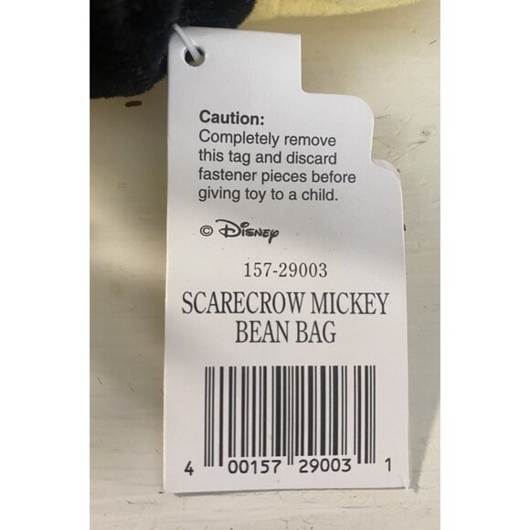 Walt Disney World Scarecrow Mickey Mouse Small Bean Bag Plush - Beanie 9" - NWT - Picture 4 of 4